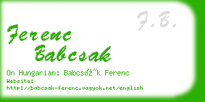 ferenc babcsak business card